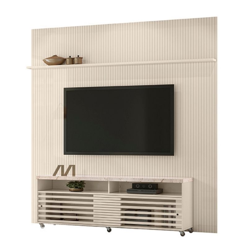 Rack-com-Painel-Frisado-para-TV-ate-65-Polegadas-2-Portas-de-Correr-com-Rodizios-Frizz-New-Prestige-Madetec