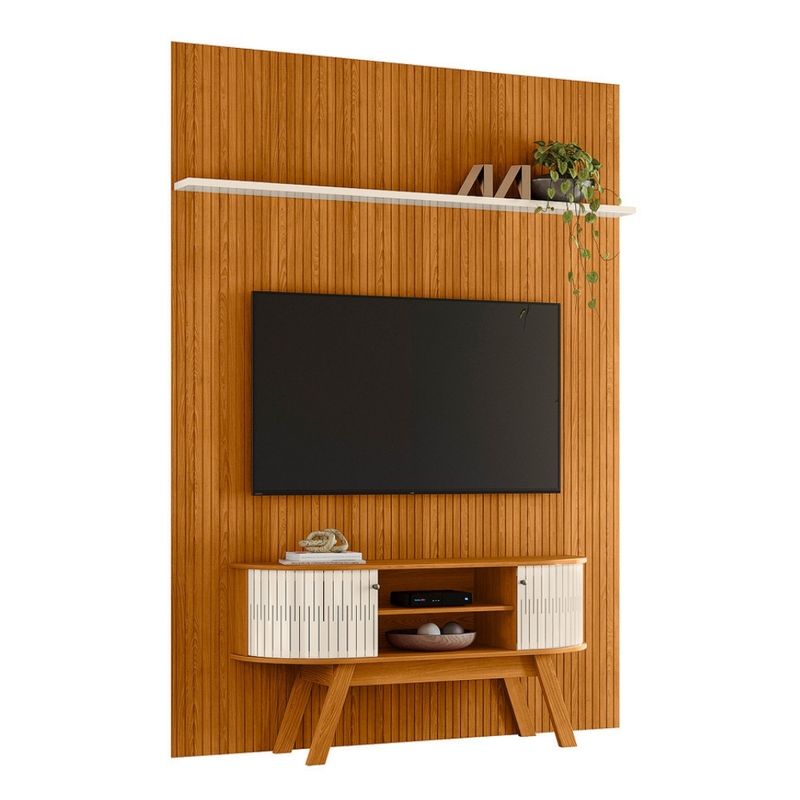 Rack-com-Painel-Frisado-para-TV-ate-65-Polegadas-2-Portas-Flexiveis-com-Pes-New-Silverstone-Madetec