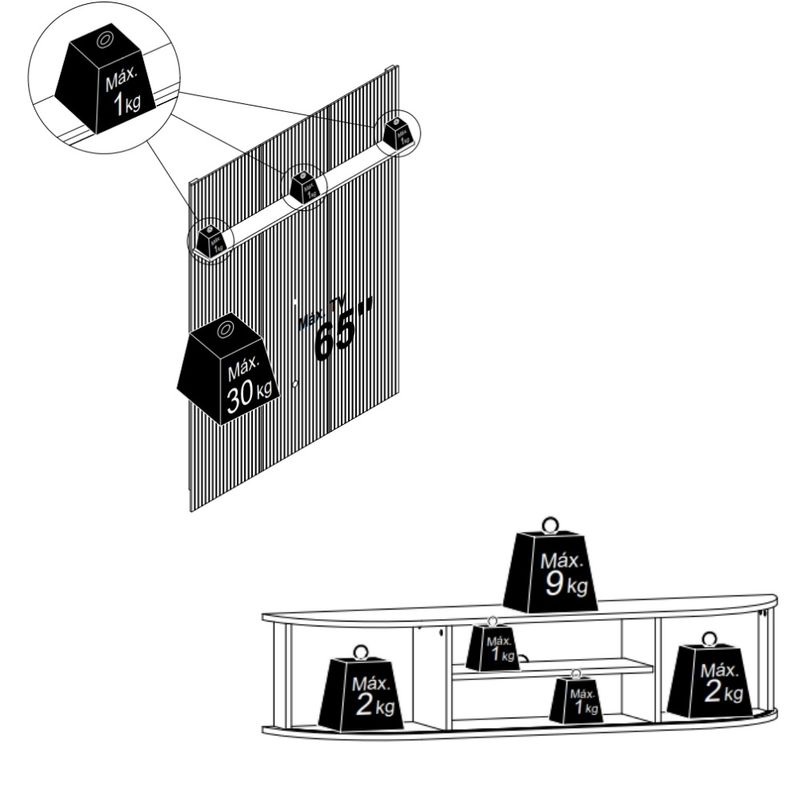 Rack-com-Painel-Frisado-para-TV-ate-65-Polegadas-2-Portas-Flexiveis-New-Monte-Carlo-Madetec
