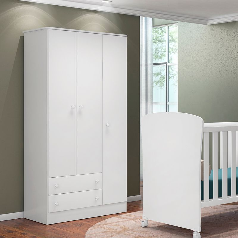 Guarda-Roupa-Infantil-3-Portas-2-Gavetas-Doce-Sonho-Qmovi