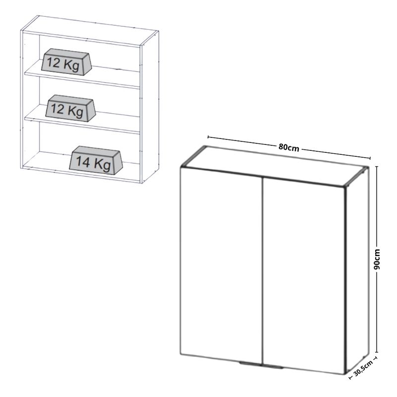Armario-Aereo-80cm-2-Portas-Lumina-Telasul