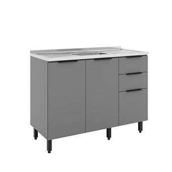 Balcão para Pia com Cuba 120cm 3 Portas Lumina Telasul