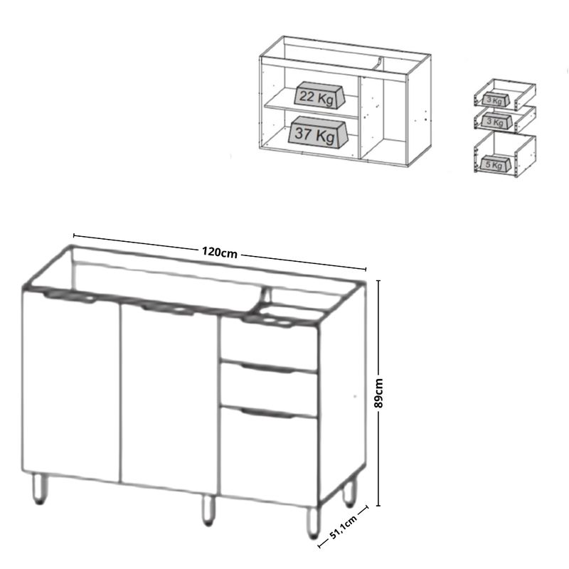 Balcao-para-Pia-com-Cuba-120cm-3-Portas-Lumina-Telasul