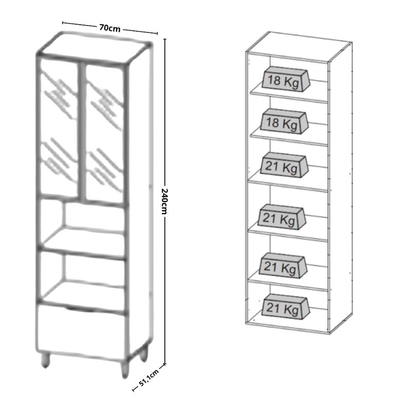 Paneleiro-Torre-Quente-com-Vidro-2-Portas-1-Gaveta-70cm-Lumina-Telasul
