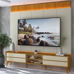 Rack-com-Painel-para-TV-ate-com-LED-75-Polegadas-4-Gavetas-Ripado-MDF-com-Pes-em-Madeira-Magnifico-Gelius