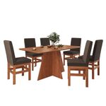 Conjunto Sala de Jantar Mesa 160cm e 6 Cadeiras Joli 147/14 Zamarchi