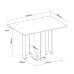 Conjunto Sala de Jantar Mesa Berlim com Tampo de Vidro 4 Cadeiras Safira Viero