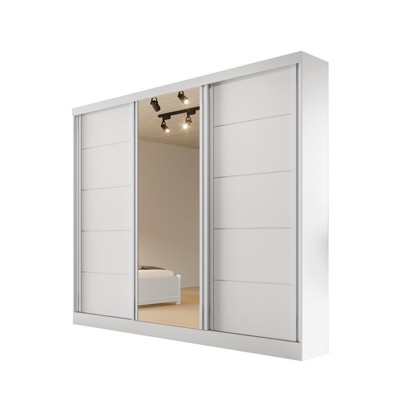 Guarda-Roupa-Casal-com-Espelho-3-Portas-de-Correr-em-MDF-Capri-Bianchi