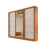 Guarda Roupa Casal com Espelho 3 Portas de Correr em MDF Capri Bianchi