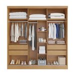 Guarda Roupa Casal com Espelho 3 Portas de Correr em MDF Capri Bianchi