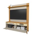 Estante Home para TV até 55 Polegadas com LED Extensivel 2 Portas com Pés de Madeira Dubai 16 Tulum Linea Brasil