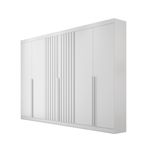 Guarda Roupa Casal Ripado 6 Portas em MDF Siena Bianchi
