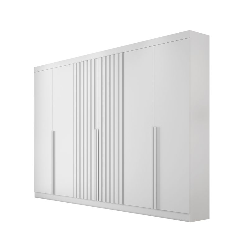 Guarda Roupa Casal Ripado 6 Portas em MDF Siena Bianchi