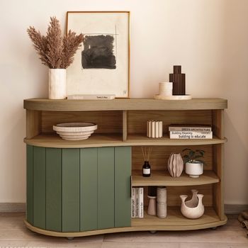 Aparador Buffet Ripado Flex 1 Porta de Correr Magnum Artely