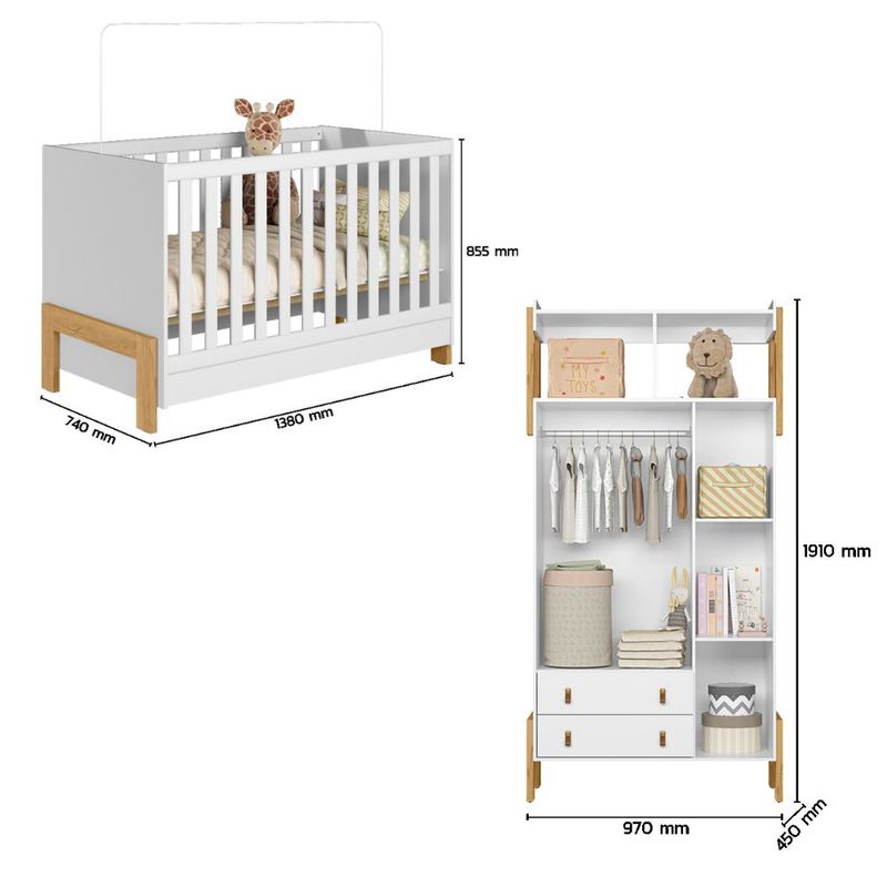 Quarto-de-Bebe-Berco-mini-cama-Guarda-Roupa-Fantasia-Qmovi
