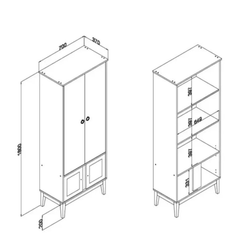 Cristaleira-com-Vidro-4-Portas-Trama-MB1005-Movelbento