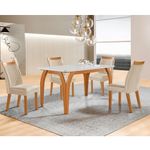 Conjunto-Sala-de-Jantar-Mesa-Agata-com-Tampo-de-Vidro-135cm-e-4-Cadeiras-em-MDF-Dara-LJ-Moveis