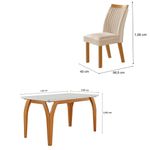 Conjunto-Sala-de-Jantar-Mesa-Agata-com-Tampo-de-Vidro-135cm-e-4-Cadeiras-em-MDF-Dara-LJ-Moveis
