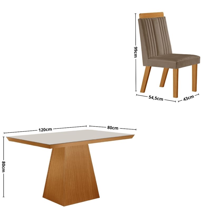 Conjunto-Sala-de-Jantar-Mesa-Prada-com-Tampo-de-Vidro-120cm-e-4-Cadeiras-em-MDF-Florenca-LJ-Moveis
