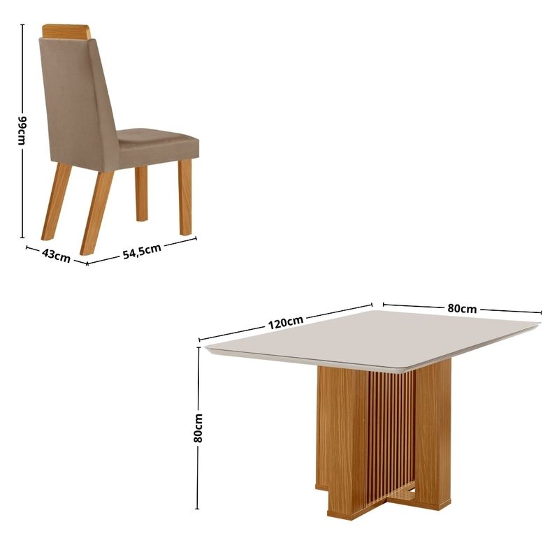 Conjunto-Sala-de-Jantar-Mesa-Lisboa-com-Tampo-de-Vidro-120cm-e-4-Cadeiras-em-MDF-Riviera-LJ-Moveis