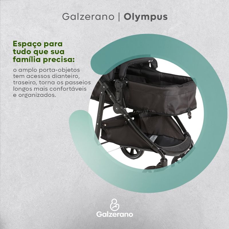 Carrinho-de-Bebe-Olympus-New-Black-com-Bebe-Conforto-Grid-Galzerano