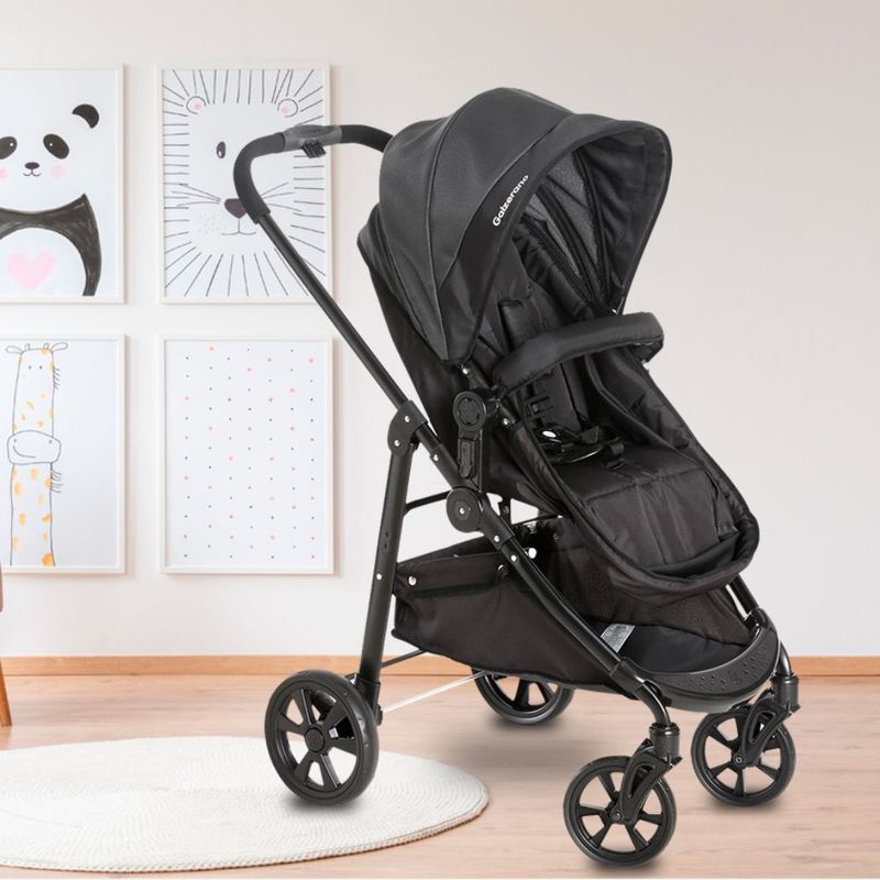 Carrinho-de-Bebe-Olympus-New-Black-com-Bebe-Conforto-Grid-Galzerano