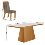 Conjunto Sala de Jantar Mesa Prada com Tampo de Vidro 180cm e 6 Cadeiras em MDF Florença LJ Móveis