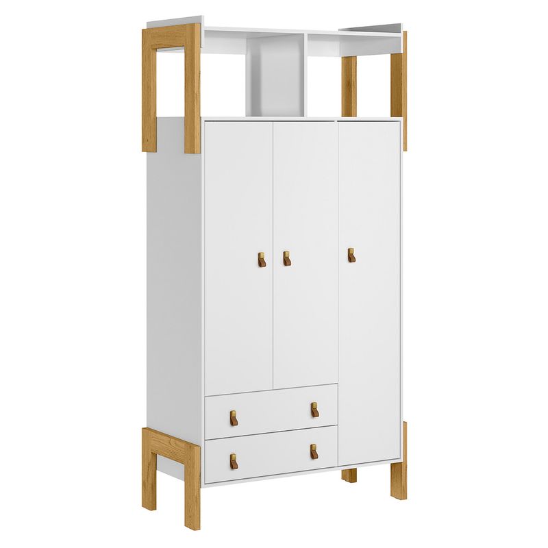 Quarto de Bebê Completo Berço mini cama Guarda-Roupa Cômoda Fantasia Qmovi e Colchão Gazin