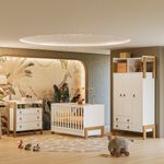 Quarto de Bebê Completo Berço mini cama Guarda-Roupa Cômoda Fantasia Qmovi e Colchão Gazin