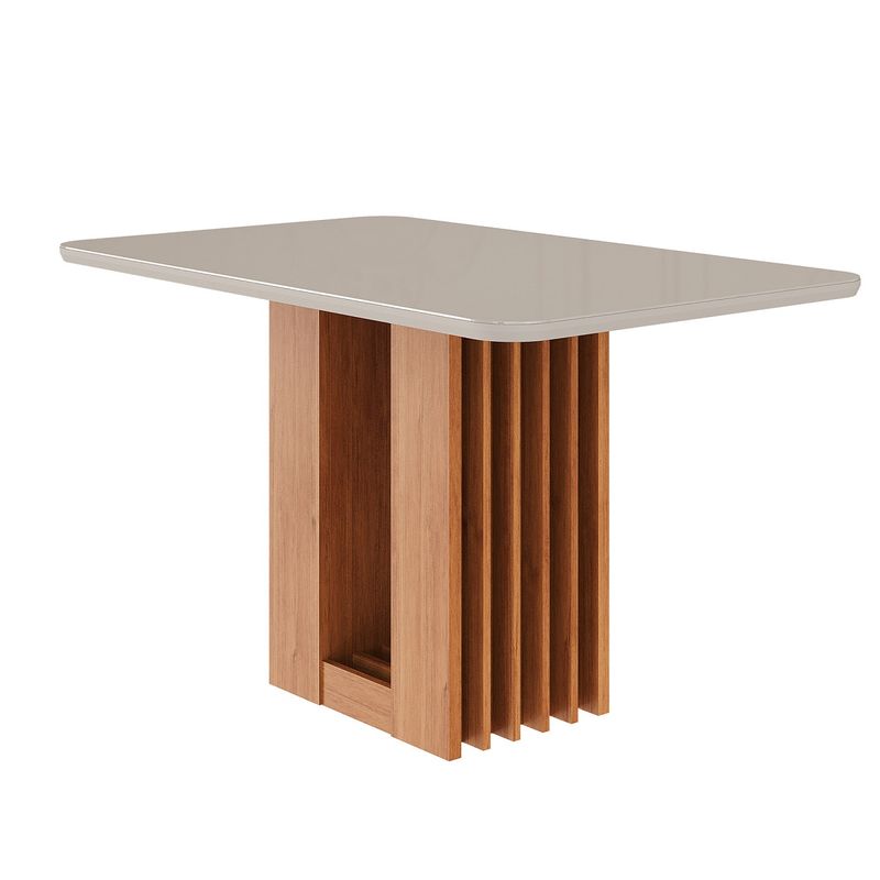 Mesa de Jantar 130cm com Tampo de Vidro Em MDF Ariela Cimol