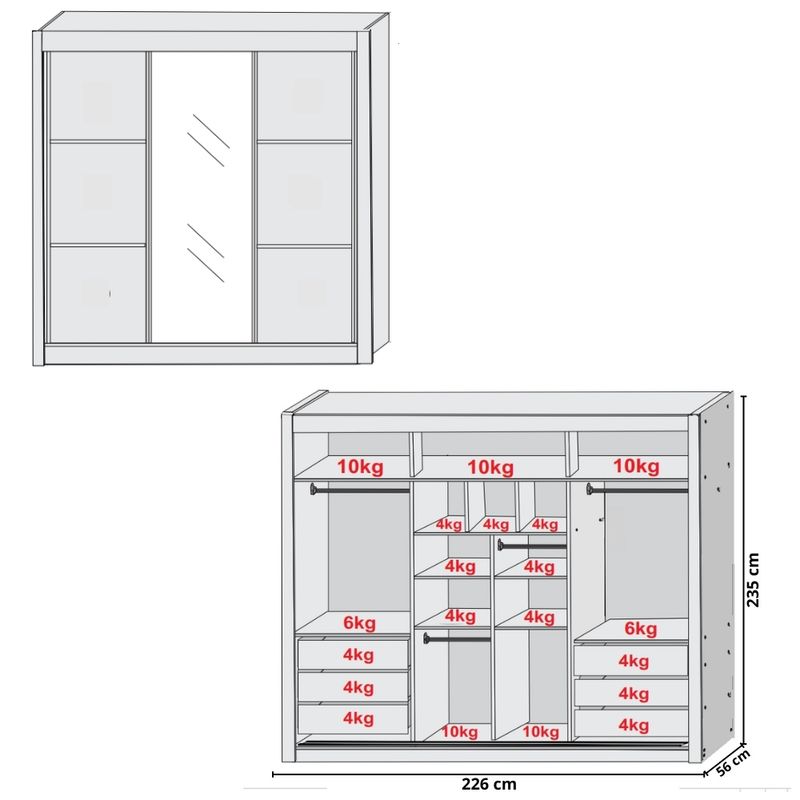 Guarda-Roupa-Casal-com-Espelho-3-Portas-de-Correr-100--MDF-Braganca-Europa-