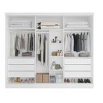 Guarda Roupa Casal Ripado 6 Portas em MDF Siena Bianchi
