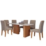 Conjunto Sala de Jantar Mesa Ester 180cm 6 Cadeiras Carla em MDF Cimol