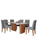 Conjunto Sala de Jantar Mesa Ester 180cm 6 Cadeiras Carla em MDF Cimol