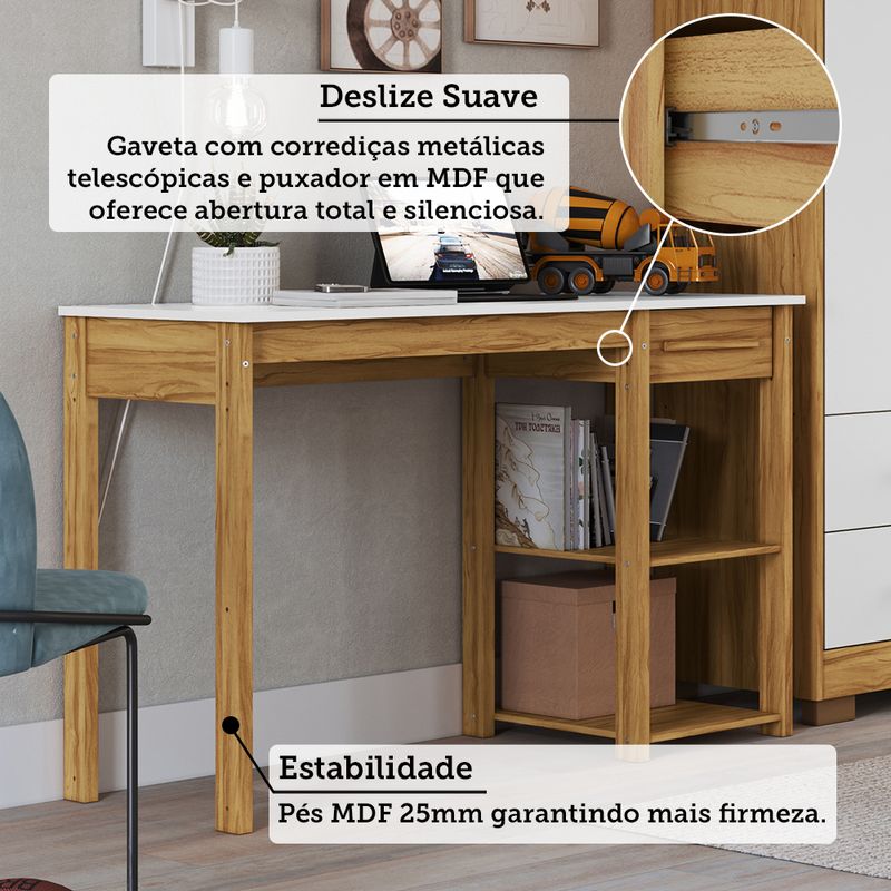 Escrivaninha-Mesa-de-Estudo-1-Gaveta-em-MDF-Moveis-Peroba