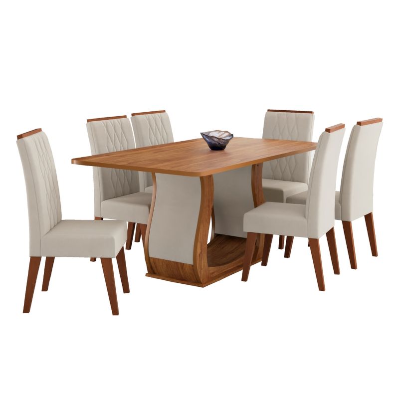 Conjunto Sala de Jantar Mesa 160cm Cabernet e 6 Cadeiras Cristal Viero