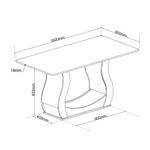 Conjunto Sala de Jantar Mesa 160cm Cabernet e 6 Cadeiras Cristal Viero