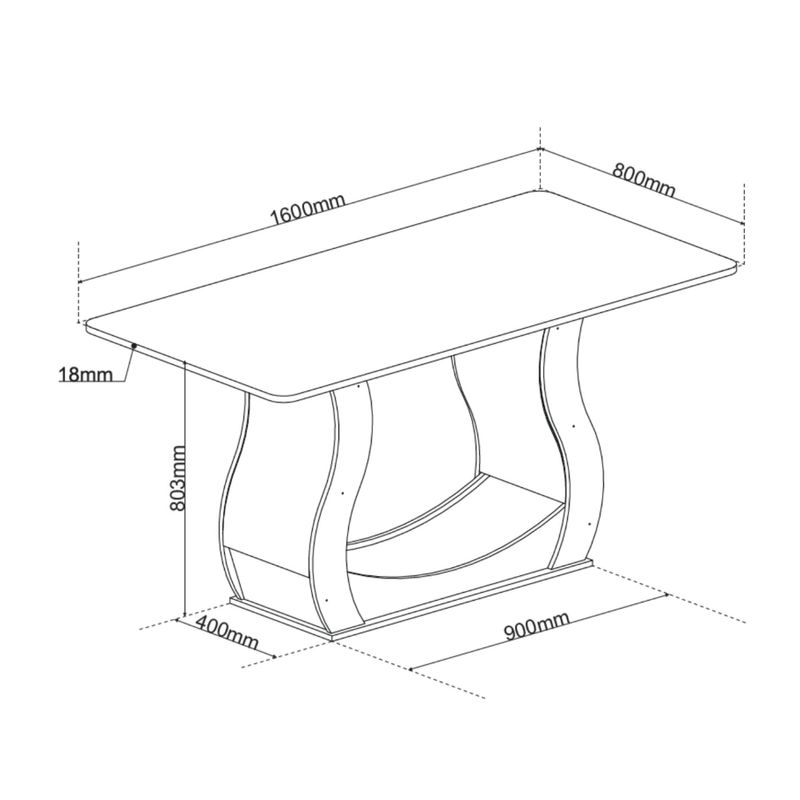 Conjunto Sala de Jantar Mesa 160cm Cabernet e 6 Cadeiras Cristal Viero