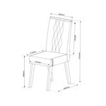 Conjunto Sala de Jantar Mesa 160cm Cabernet e 6 Cadeiras Cristal Viero