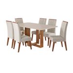 Conjunto Sala de Jantar Mesa 160cm Moscato e 6 Cadeiras Cristal Viero