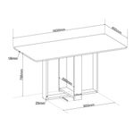 Conjunto Sala de Jantar Mesa 160cm Moscato e 6 Cadeiras Cristal Viero