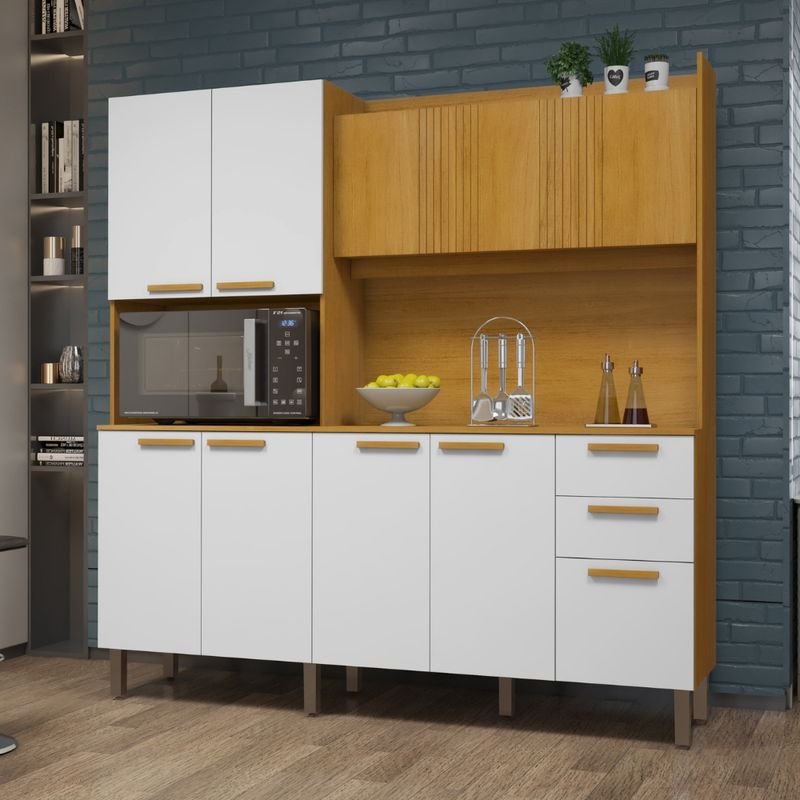Cozinha-Compacta-8-Portas-2-Gavetas-com-Tampo-Jean-CHF