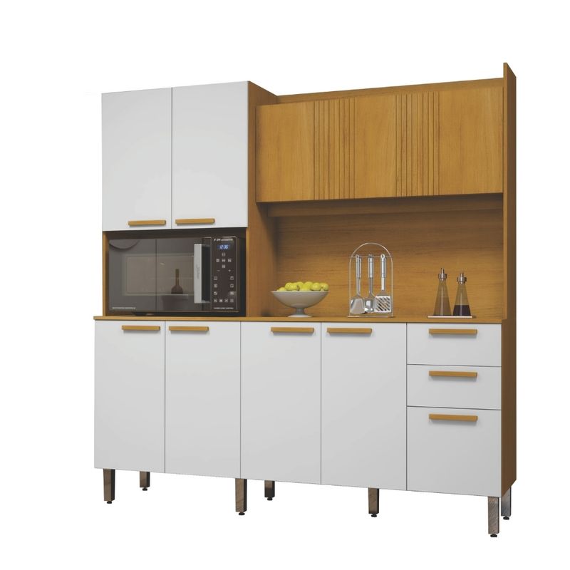 Cozinha-Compacta-8-Portas-2-Gavetas-com-Tampo-Jean-CHF