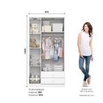 Guarda Roupa Infantil 3 Portas 2 Gavetas Bala de Menta  IA110 Henn