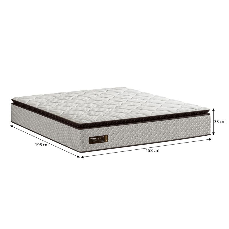 Colchao-Queen-158cm-Molas-Ensacadas-Pillow-Top-Majestic-Umaflex