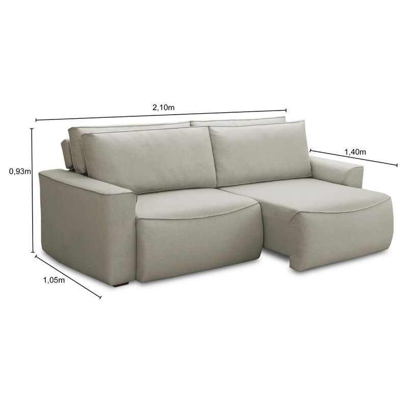 Sofá 3 Lugares Retrátil Reclinável 210cm Nobile Ferguile