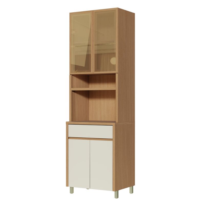 Paneleiro-Torre-Quente-4-Portas-Vidro-Reflecta-1-Gaveta-70cm-em-MDF-Condessa-Nesher