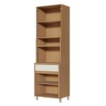 Paneleiro-Torre-Quente-4-Portas-Vidro-Reflecta-1-Gaveta-70cm-em-MDF-Condessa-Nesher