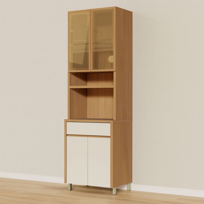 Paneleiro-Torre-Quente-4-Portas-Vidro-Reflecta-1-Gaveta-70cm-em-MDF-Condessa-Nesher