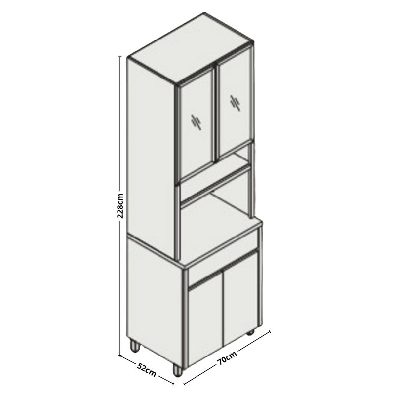 Paneleiro-Torre-Quente-4-Portas-Vidro-Reflecta-1-Gaveta-70cm-em-MDF-Condessa-Nesher